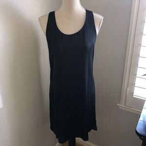 Trouve Sexy Silky Black Tank Dress with Twisted Back